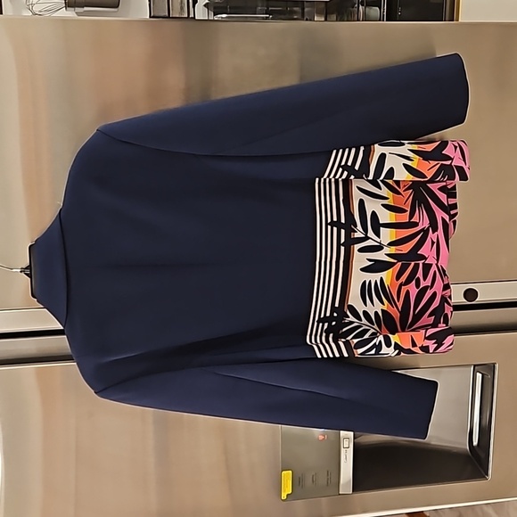 💕TRINA TURK💕 Beacon Blazer ~ Beach Side Abstract Tropical Print 14 NWT - Picture 9 of 16